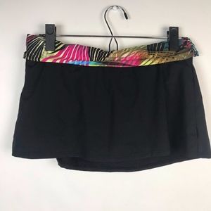Kenneth Cole NY Palm Print Fold Over Swim Skirt